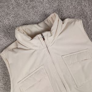 Lauren Ralph Lauren Ivory Down Puffer Vest L Zip Quilted Core